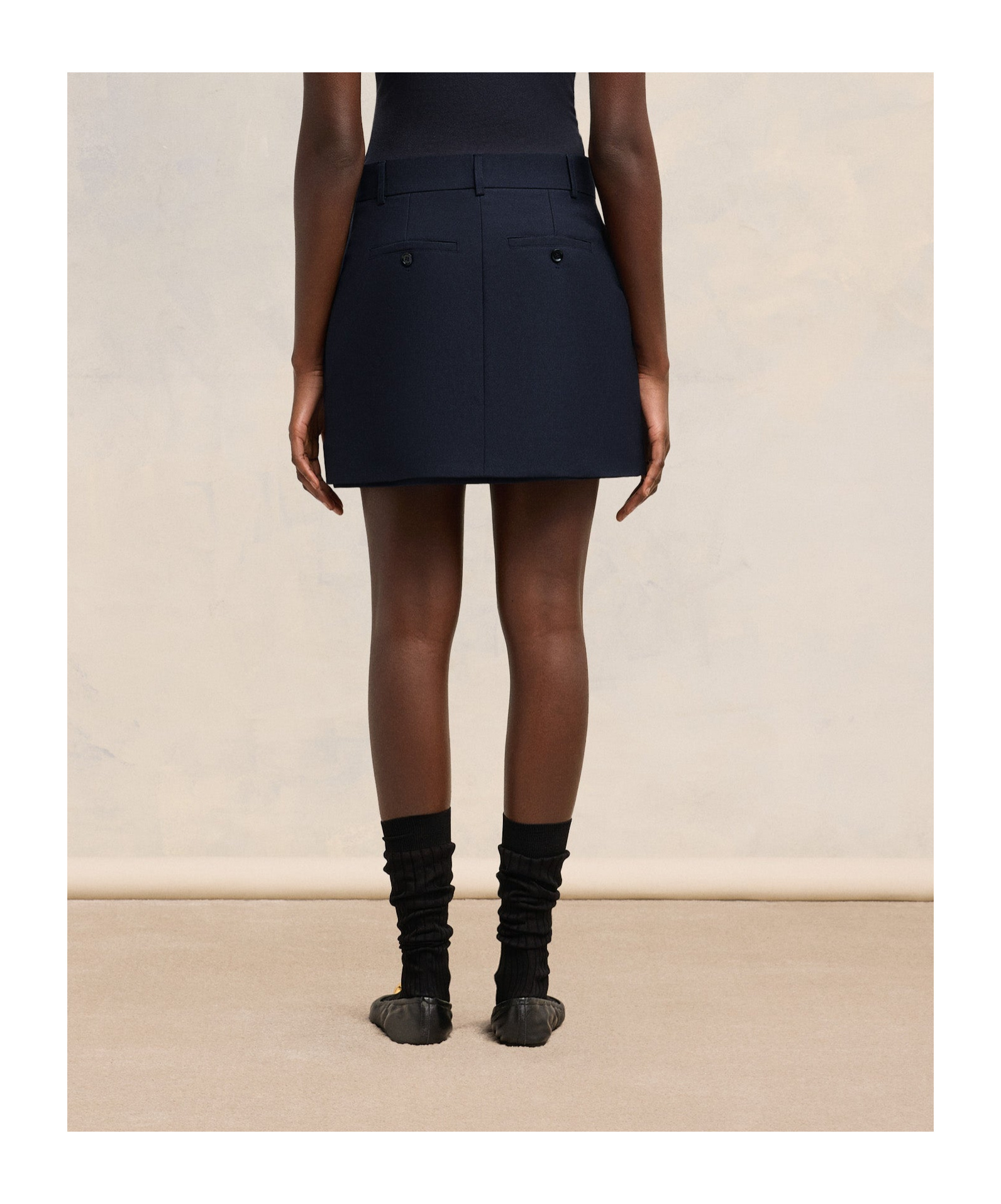 Ami Alexandre Mattiussi Ami Paris Concealed-fastened Mini Skirt In Black