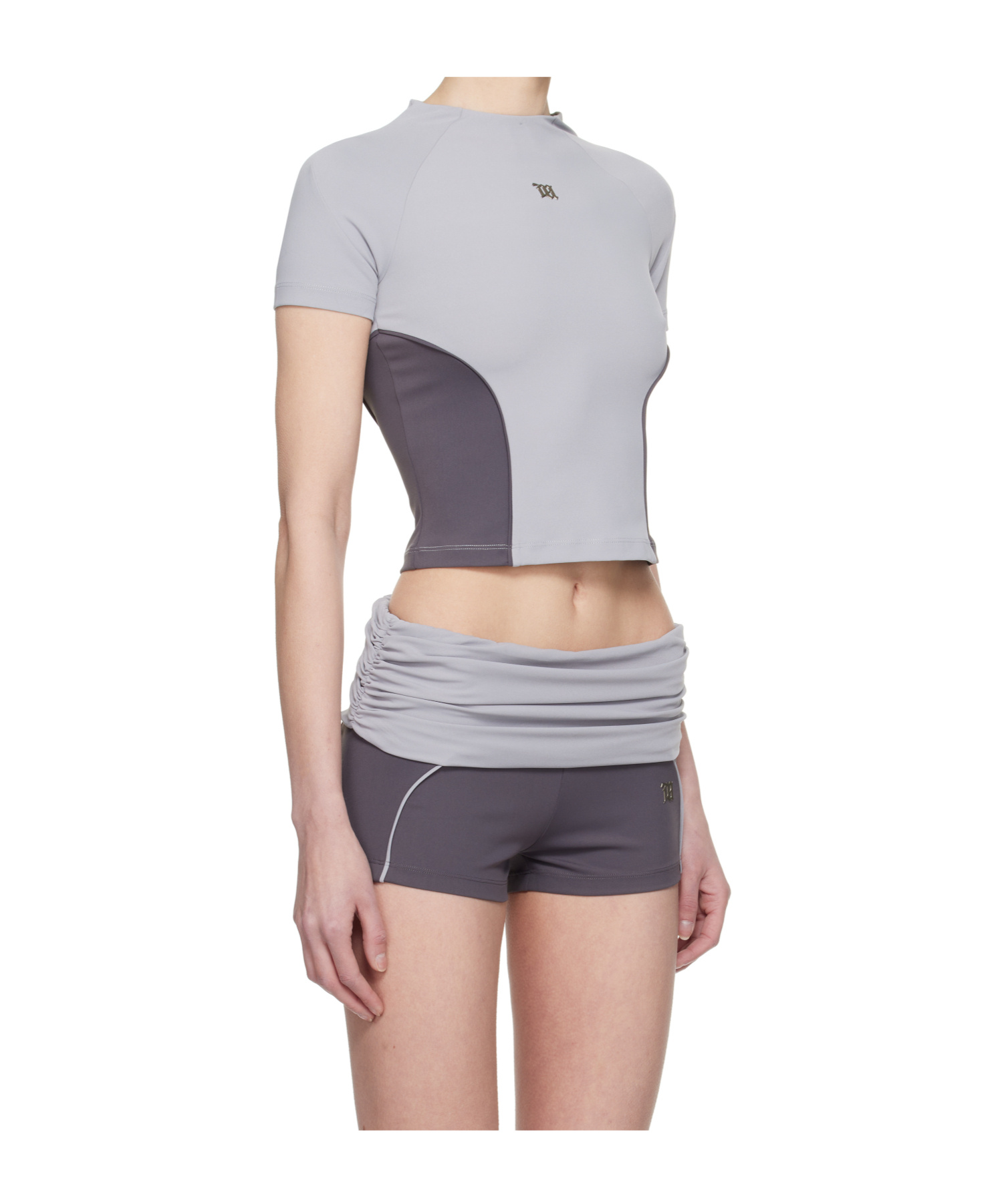 Misbhv Stretch Nylon Jersey Sport T-shirt In Gray