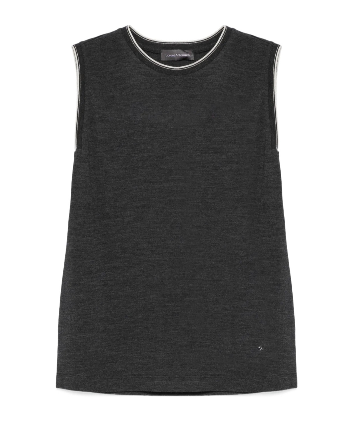 Lorena Antoniazzi Charcoal Grey Contrast-trim Tank Top In Burgundy