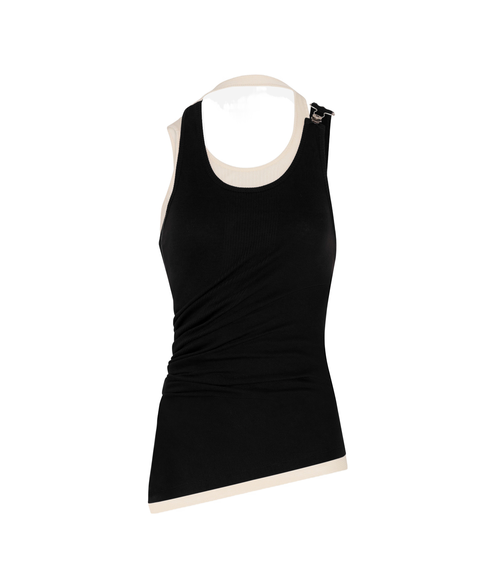 Shop Jean Paul Gaultier Layered Tank Top In Black