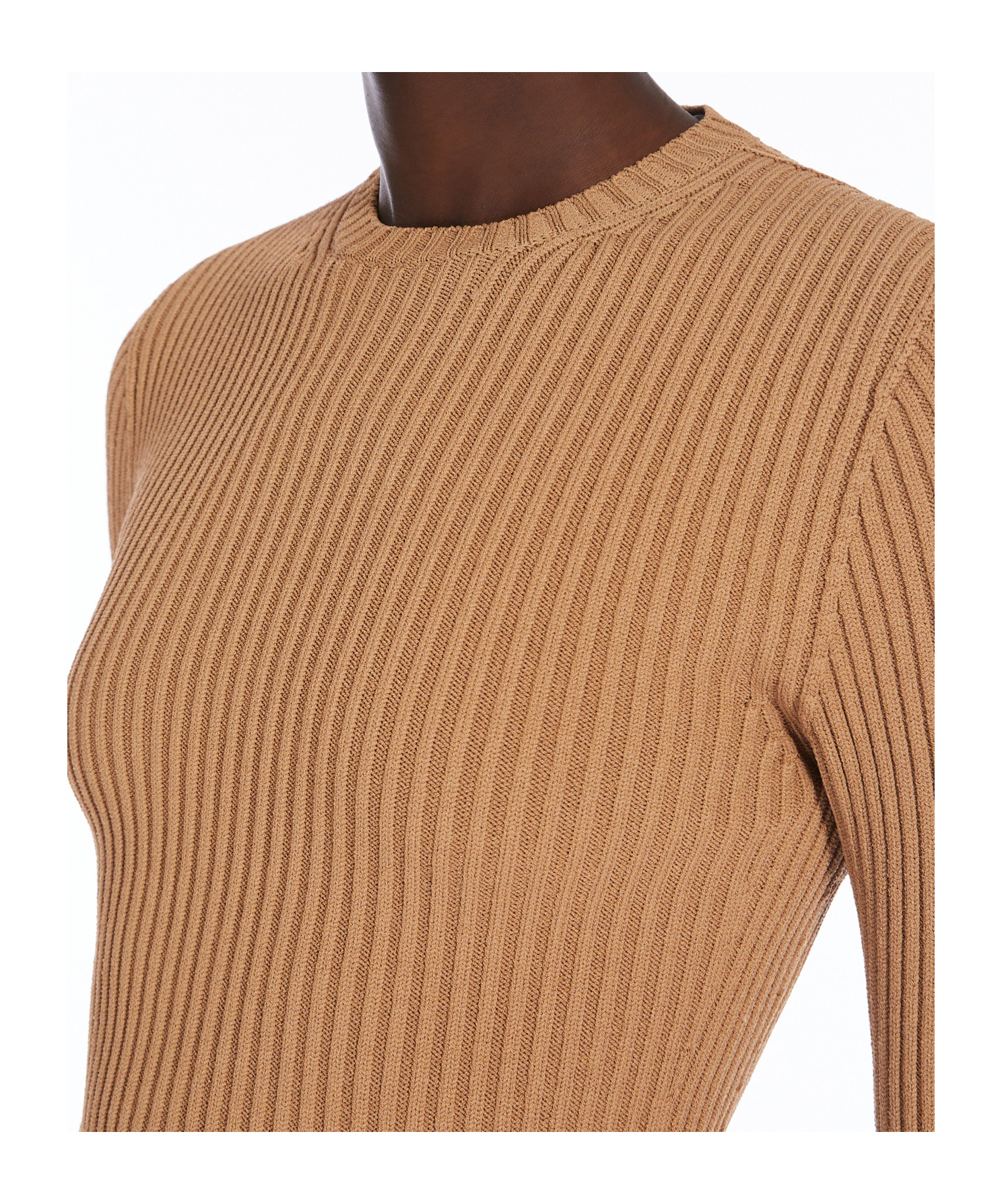 Max Mara Round-collar And Long-sleeved Sweater In Nude