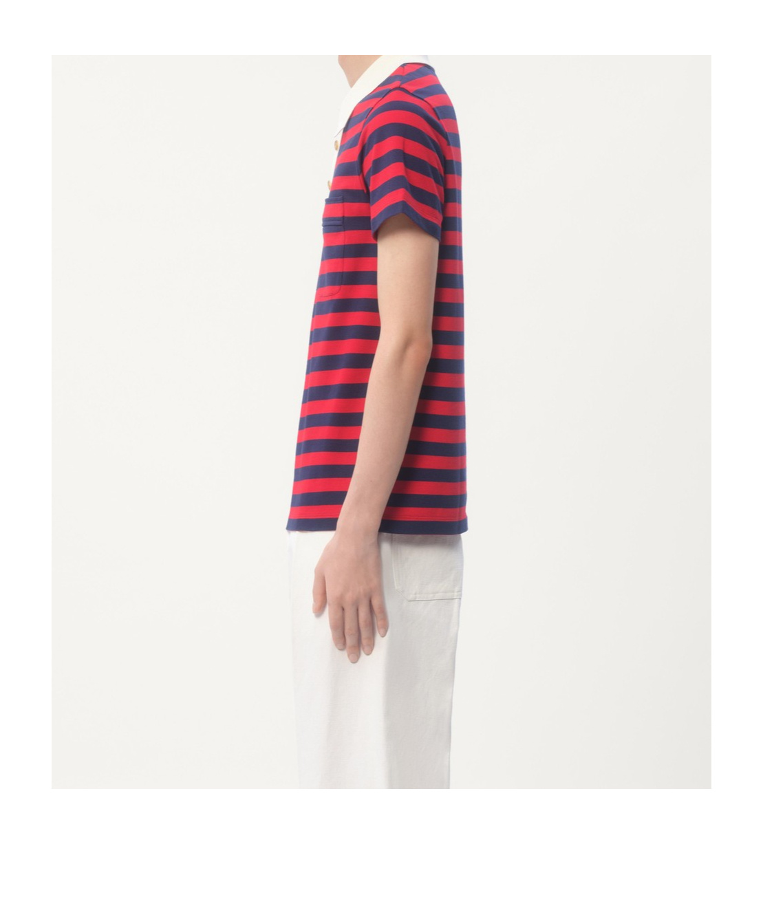 Valentino Garavani Striped Polo Shirt In Red