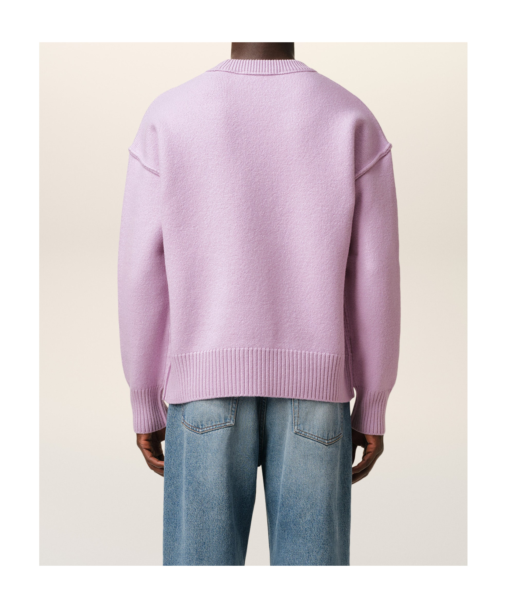 Ami Alexandre Mattiussi Ami Paris Logo Knit Sweater In Purple