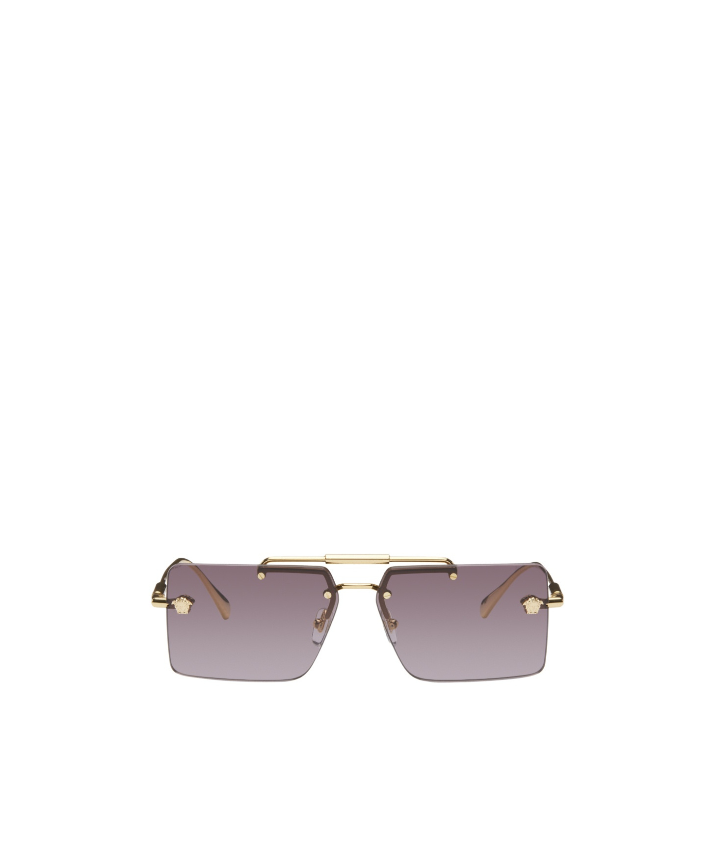 Versace Gradient Rectangle-frame Sunglasses In Gray