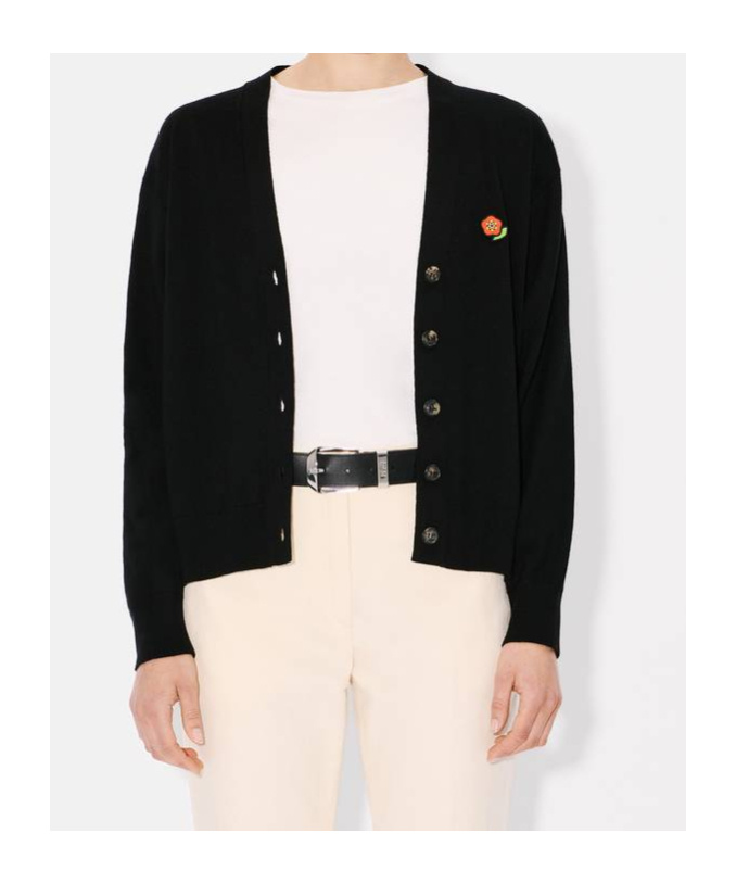 Kenzo Long-sleeved Embroidered Hoodie In Black