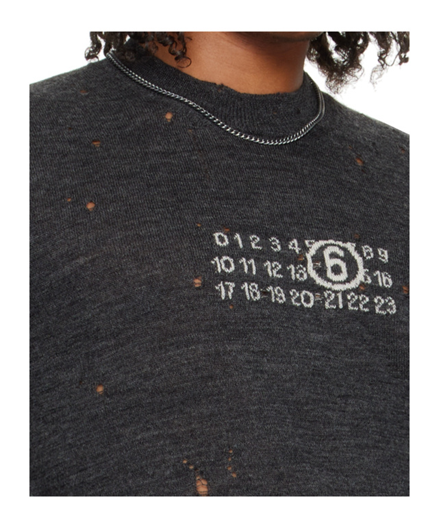 Mm6 Maison Margiela Curb Chain Necklace In Gray