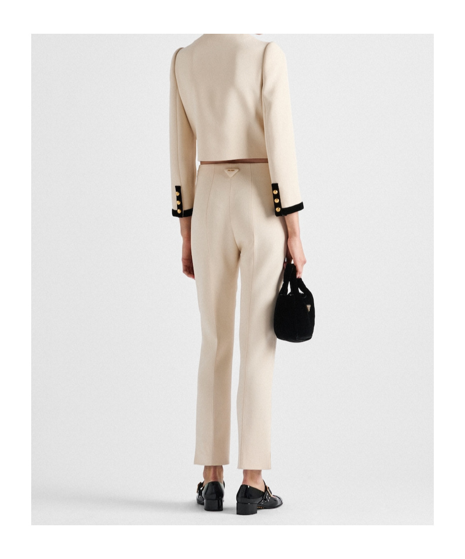 Prada Sablé Trousers In Natural