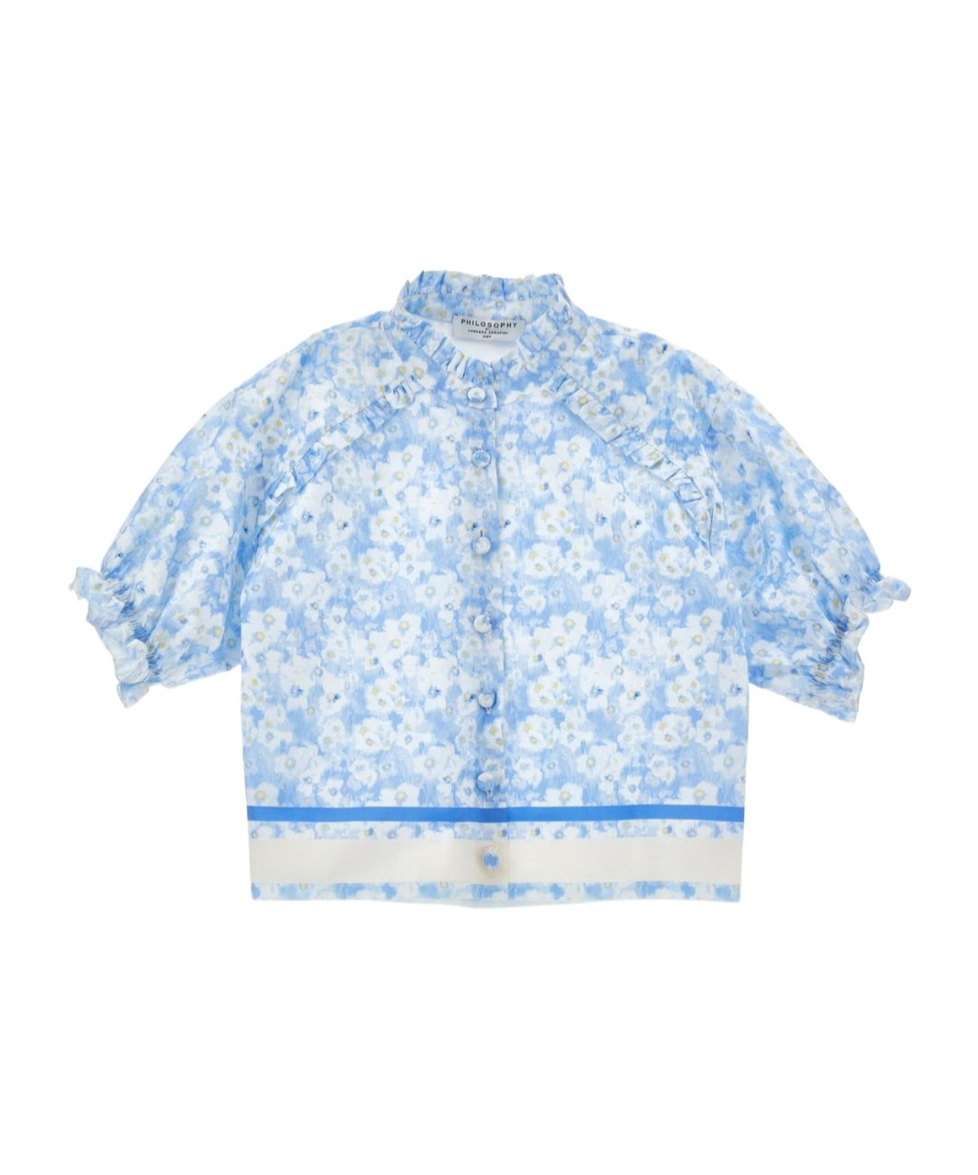 Philosophy Di Lorenzo Serafini Floral-print Blouse In Blue