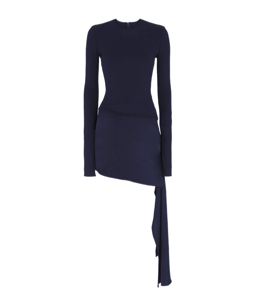 Attico Navy Blue Mini Dress In Blue