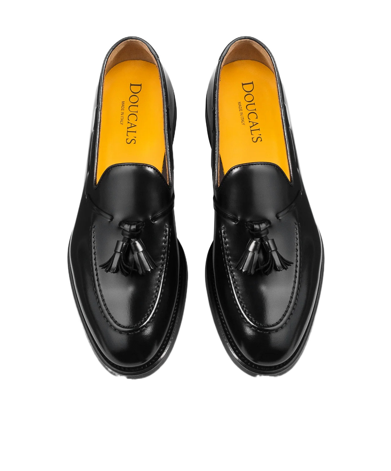 Doucal's Black Slip-on Loafers With Tassel Detail In Black