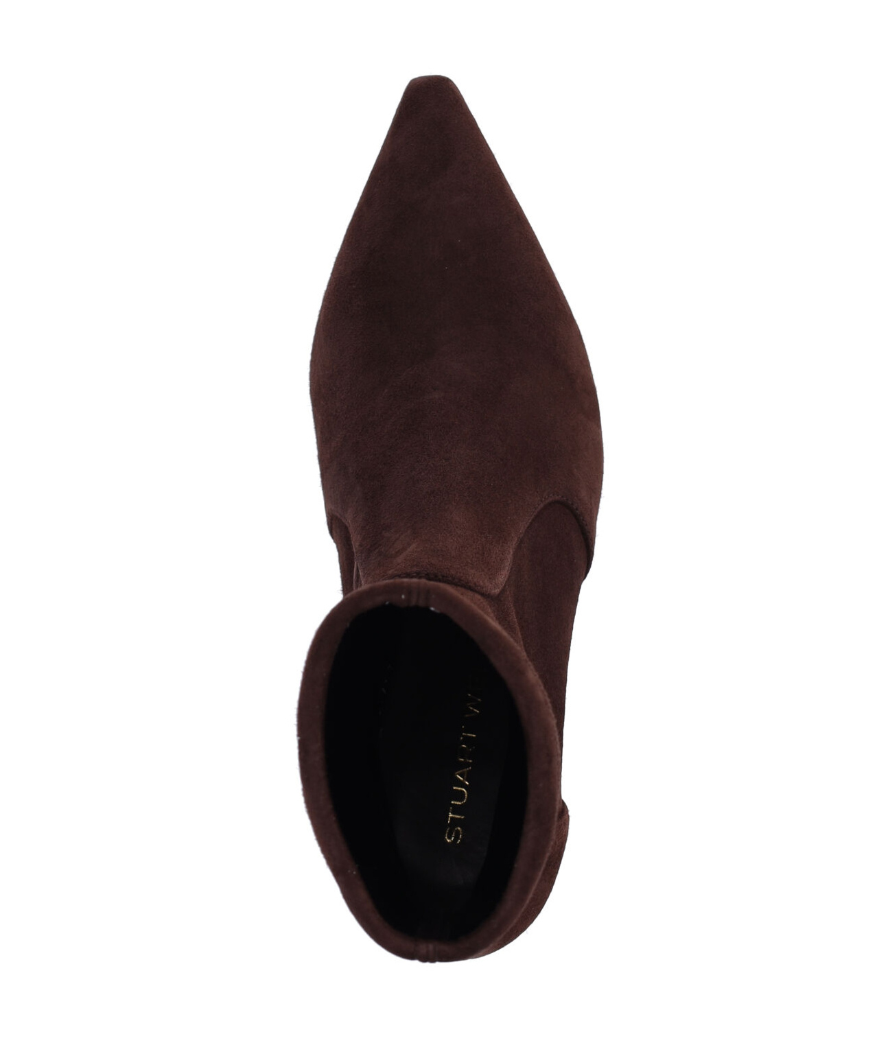 Stuart Weitzman Pointed Toe Kitten Heel Ankle Boots In Brown