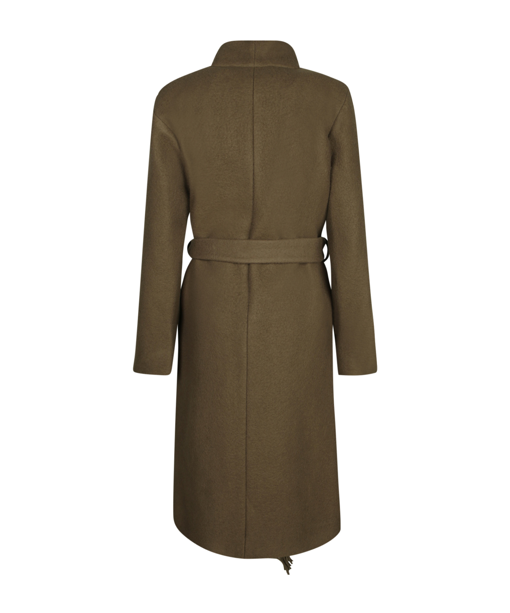 Iro Nicky Fringed Belted Coat In Green