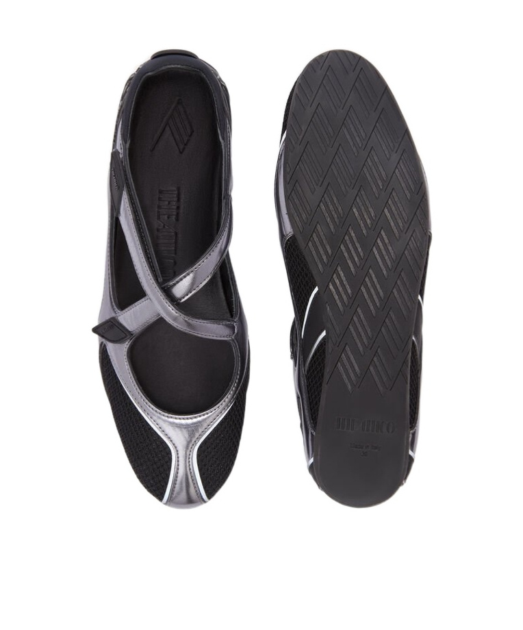 Attico Floor 01 Mesh And Leather Ballerinas Flat