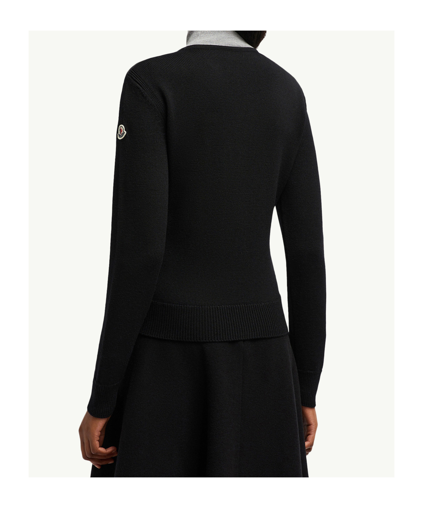 Moncler Padded Wool Cardigan In Black