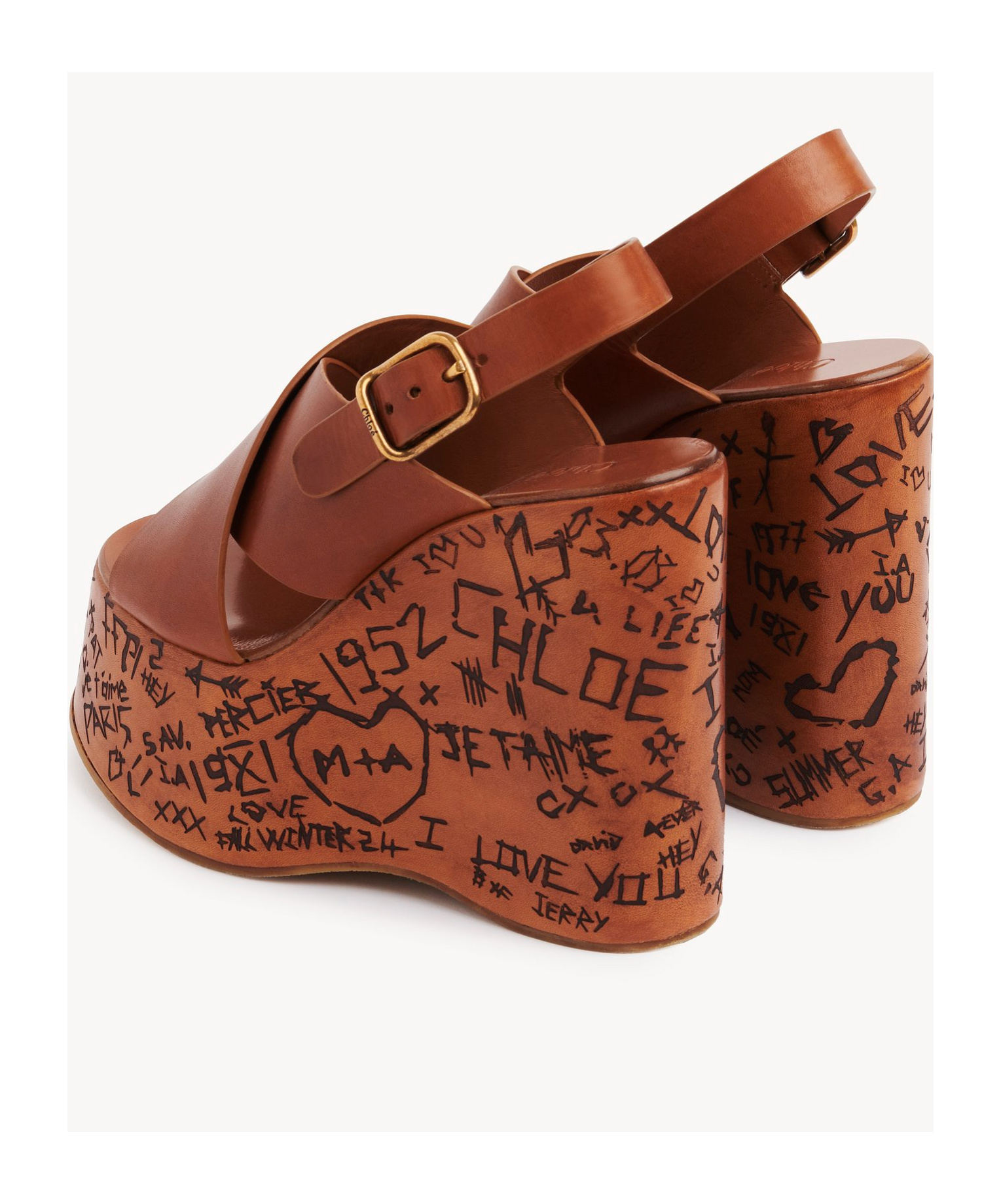 Shop Chloé Leather Sandals In Brown