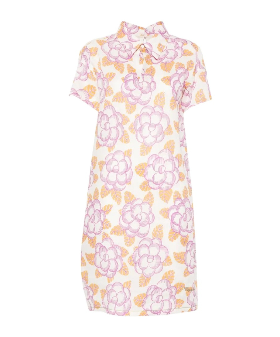 Marni Short-sleeves Midi Dress In Pink