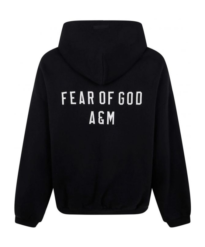 Essentials Logo Hooded Casual Jacket In Black