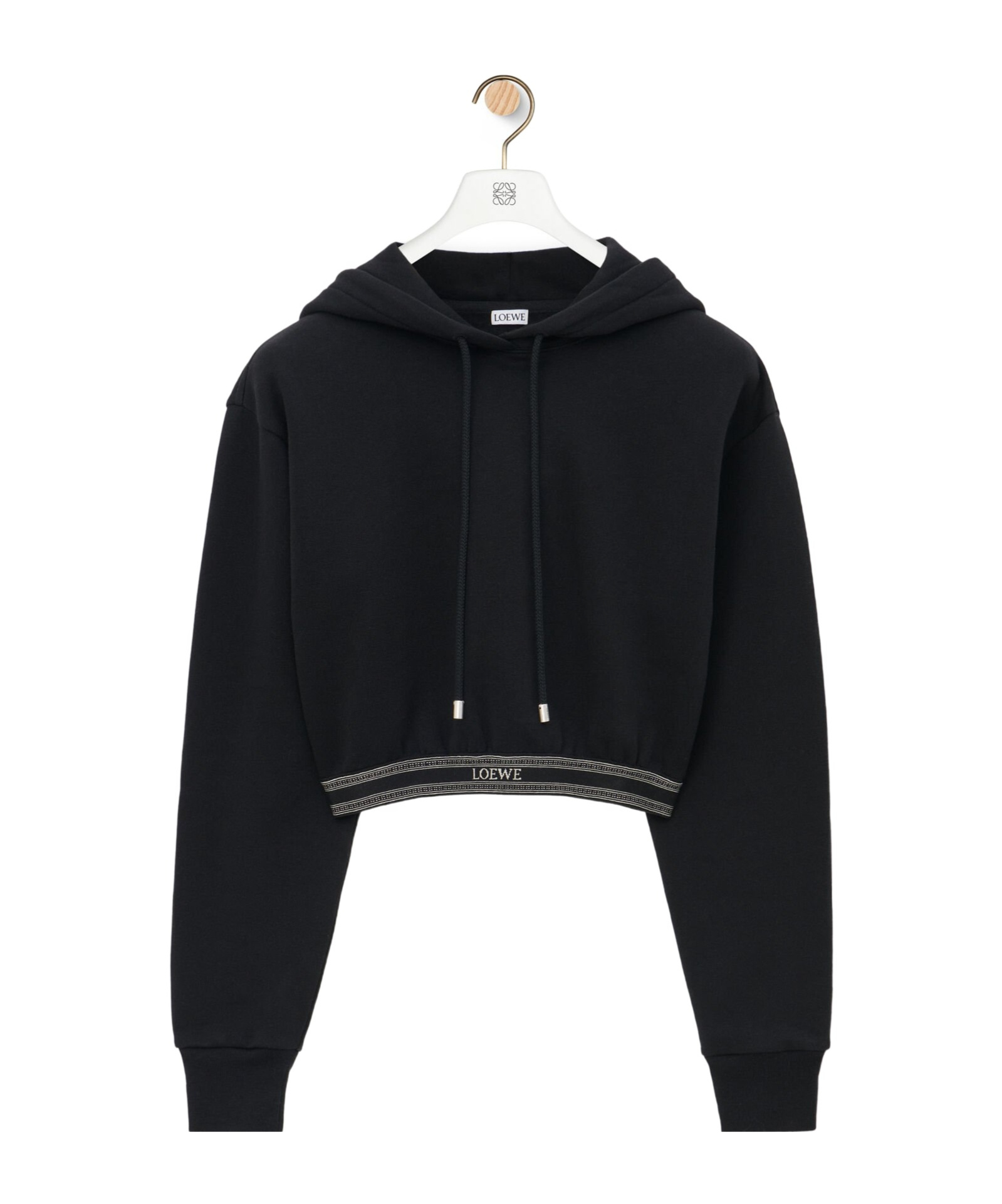 LOEWE CROPPED HOODIE IN COTTON AND CASHMERE