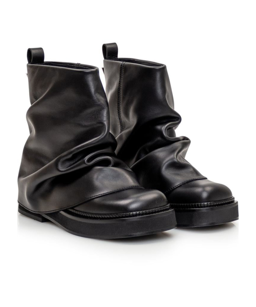 Shop Attico Robin Leather Ankle Boots In Black