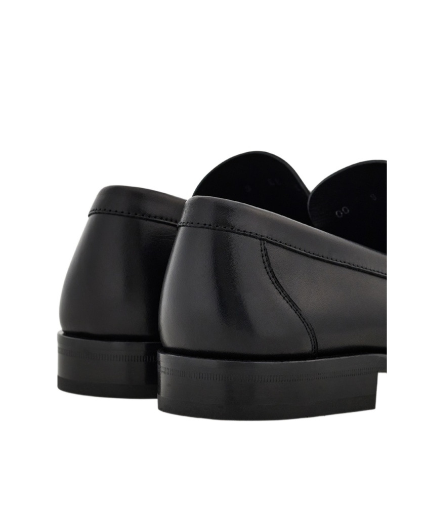 Ferragamo Moccasin With Gancini Decoration In Black