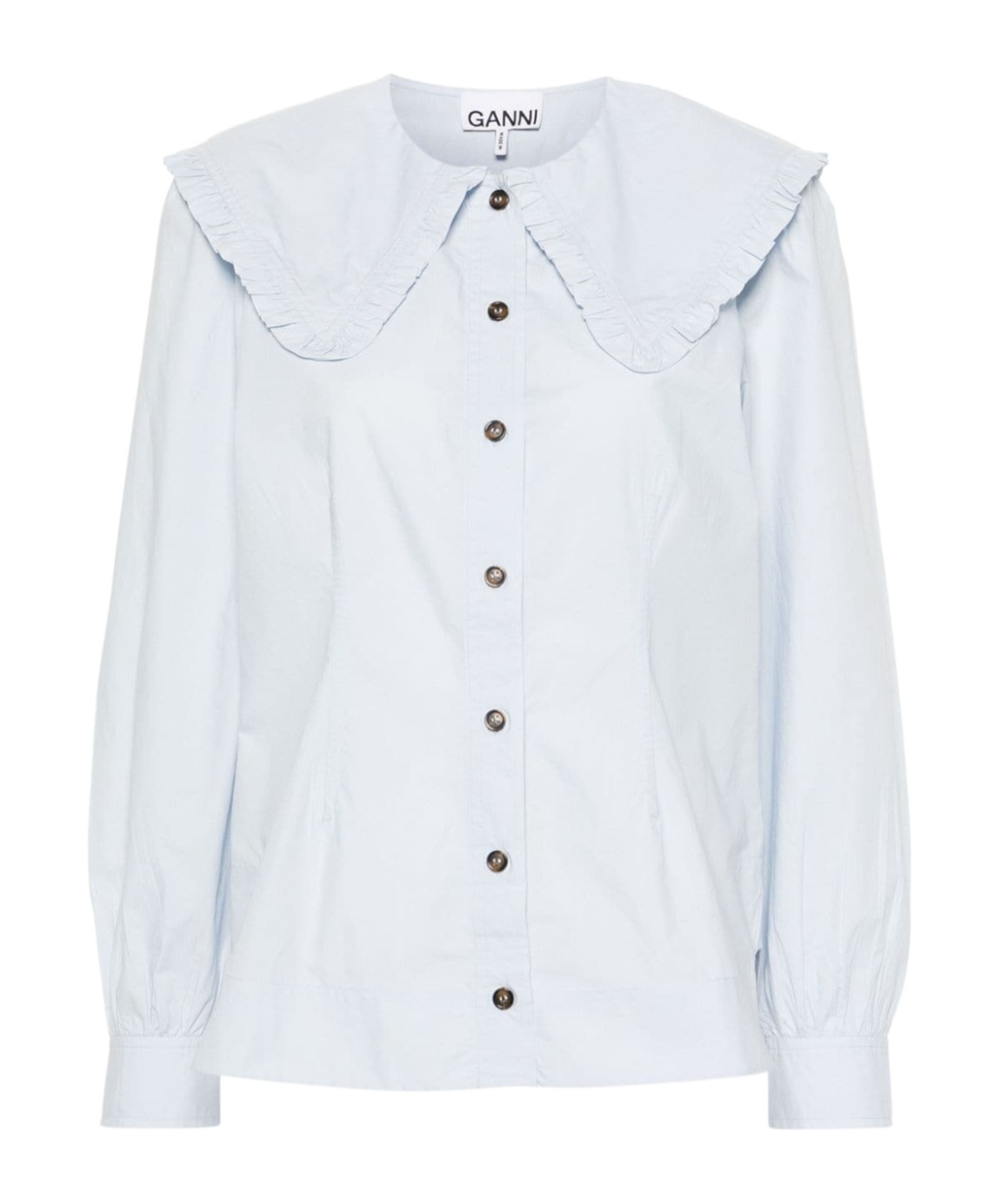 GANNI PURITAN-COLLAR COTTON SHIRT
