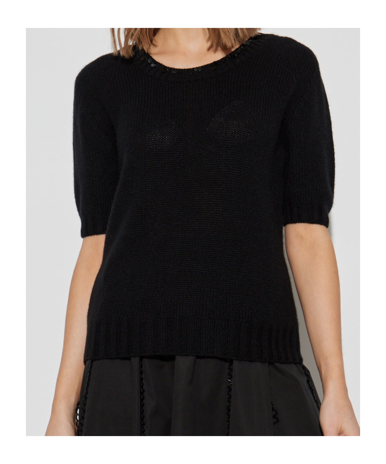 Shop Fabiana Filippi Cashmere Sweater In Black