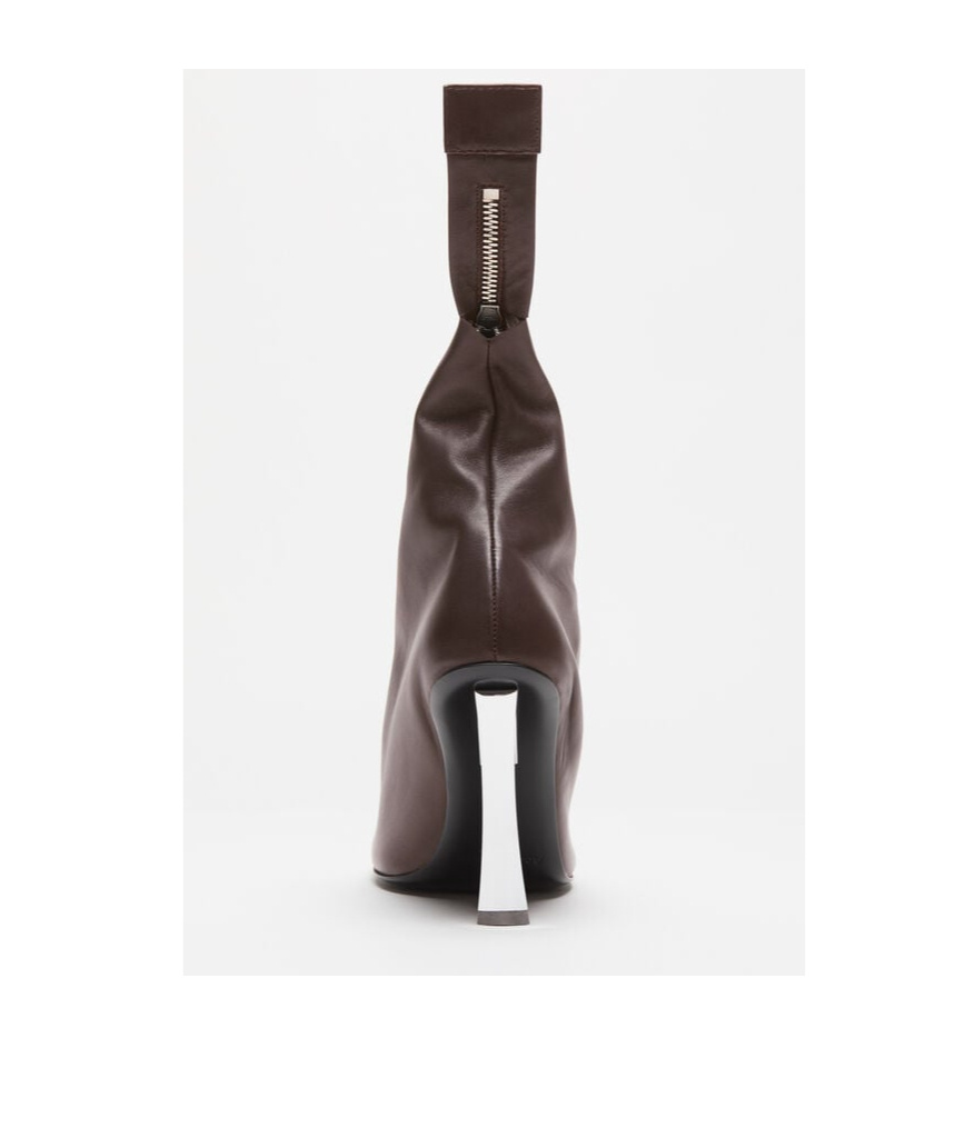 Acne Studios Leather Zip Heels In Multicolor
