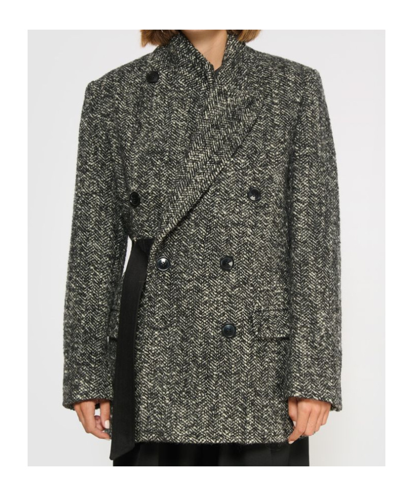 Isabel Marant Double-breasted Coat Featuring Belt Detail In Black