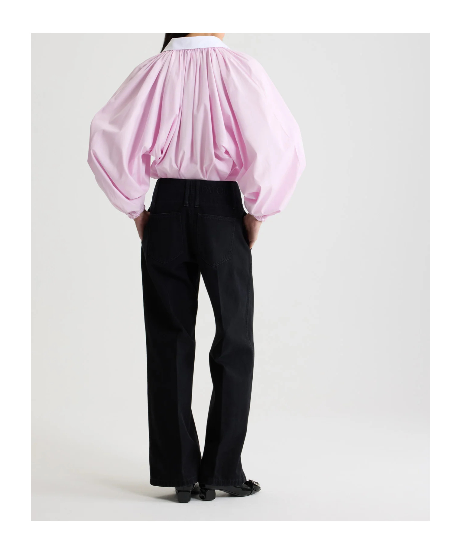 Patou Wide Waistband Denim Jeans In Black