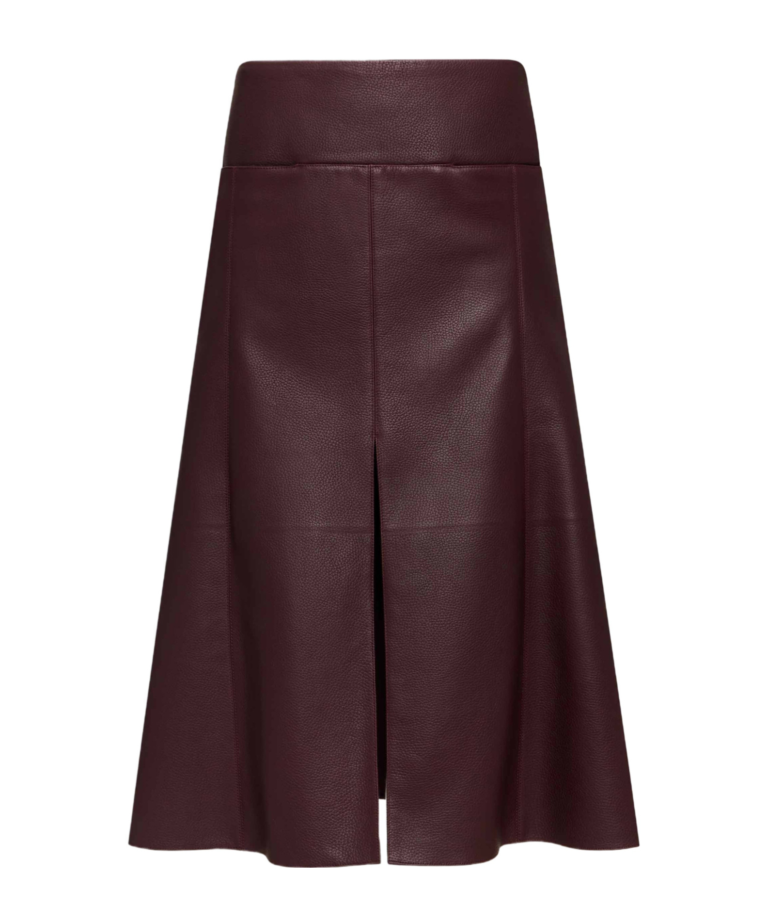 Alaïa Leather Slit Skirt In Red