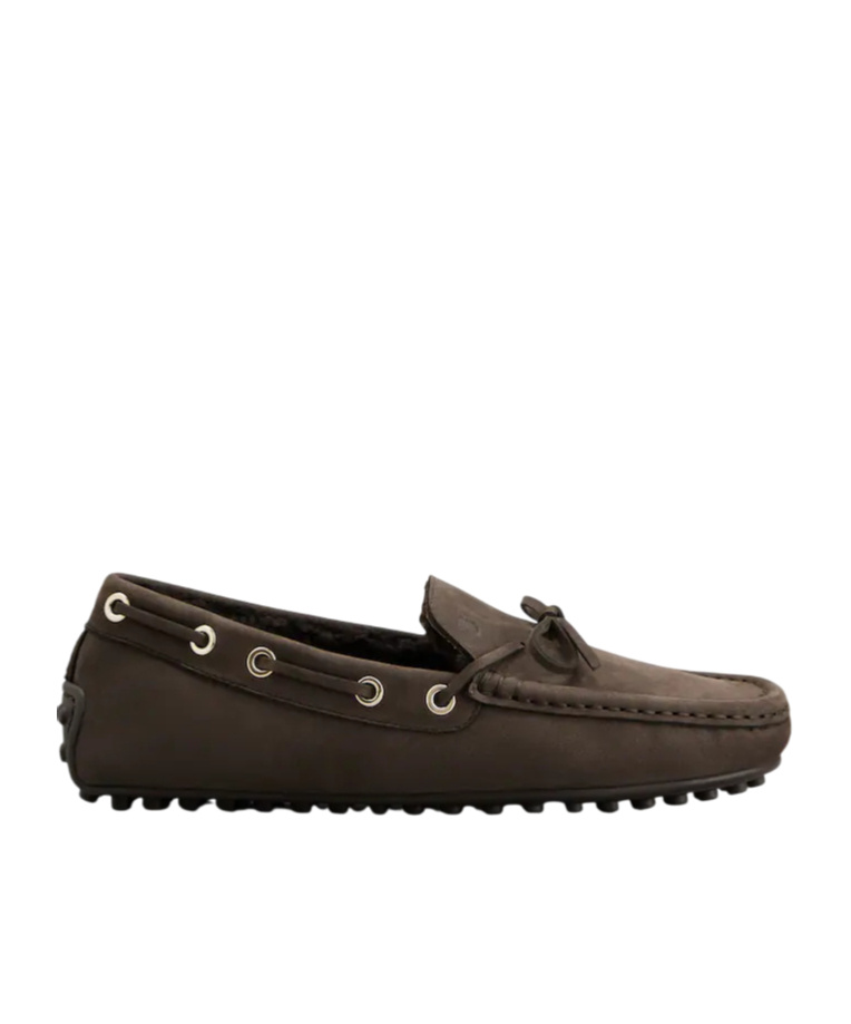Tod's City Gommino Nubuck Driving Shoes In Brown