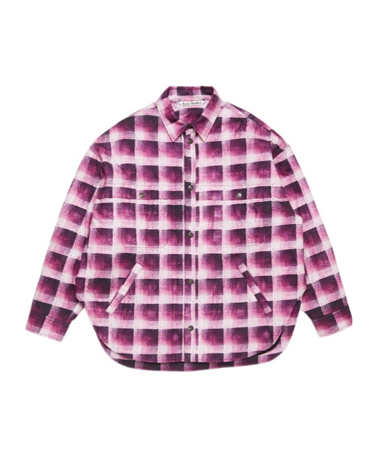 Acne Studios Checked Shirt In Pink