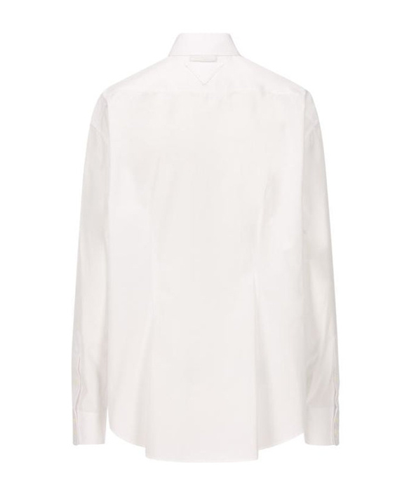 Shop Prada Poplin Shirt In White