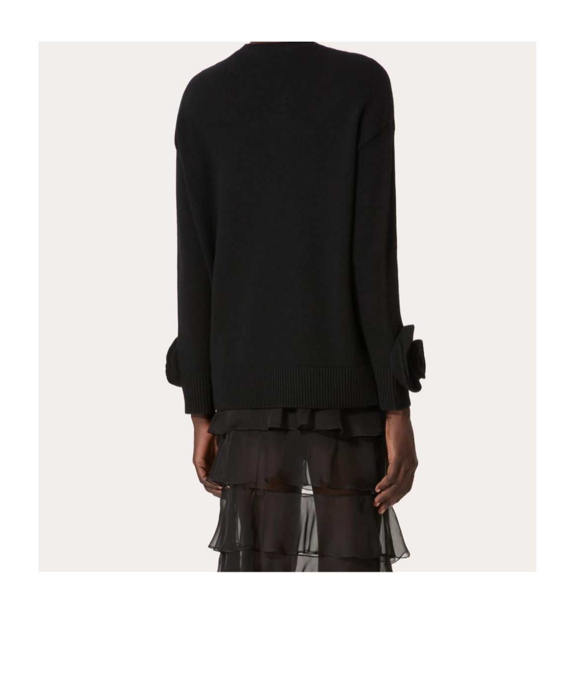 Valentino Regular Fit Wool Jersey Sweater In Black