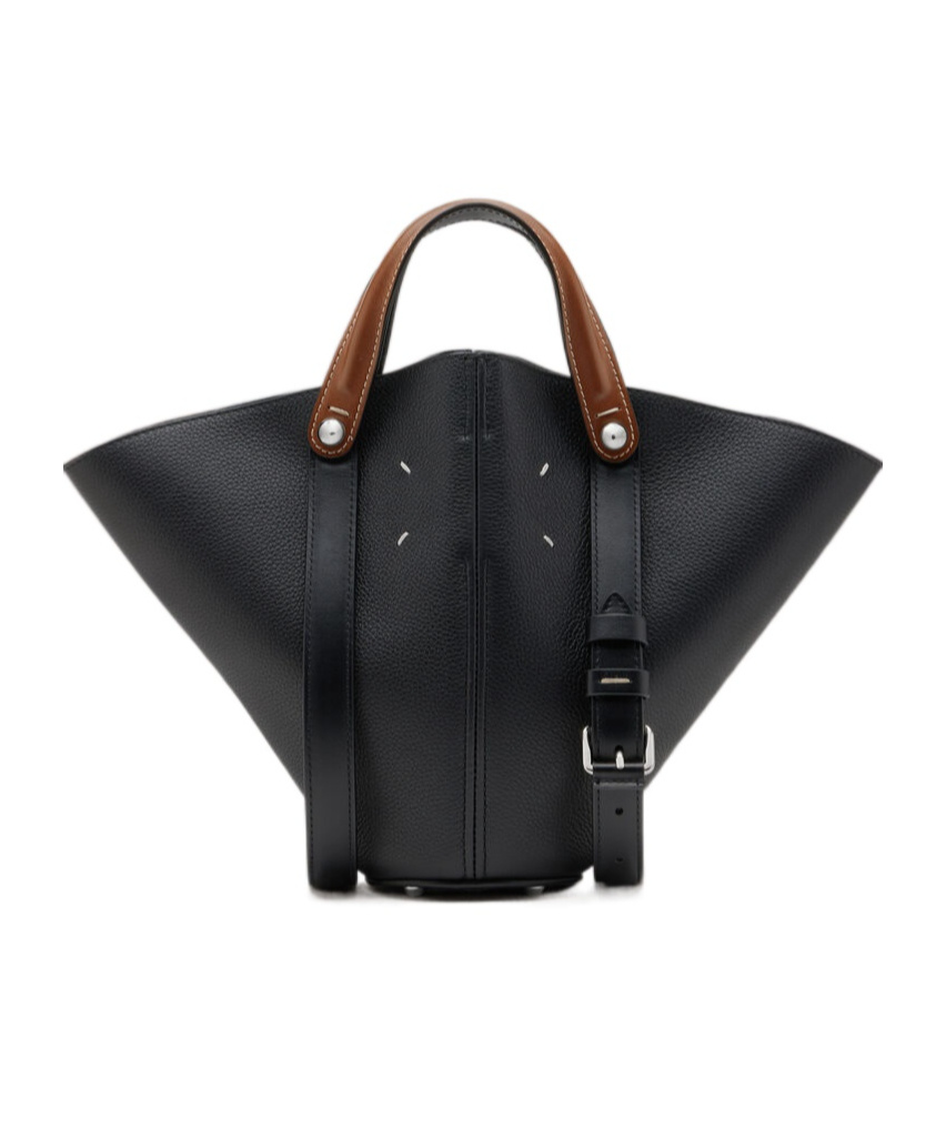 Maison Margiela Dress Age Black Leather Bag In Black