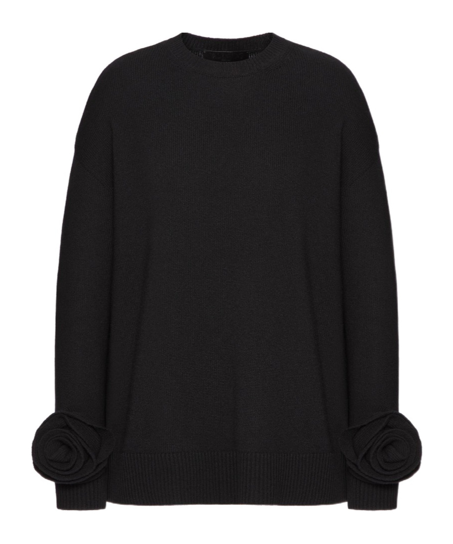 Valentino Regular Fit Wool Jersey Sweater In Black