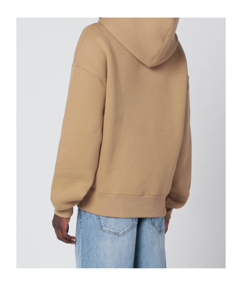 Ami Alexandre Mattiussi Camel Ami De Coeur Hoodie In Brown
