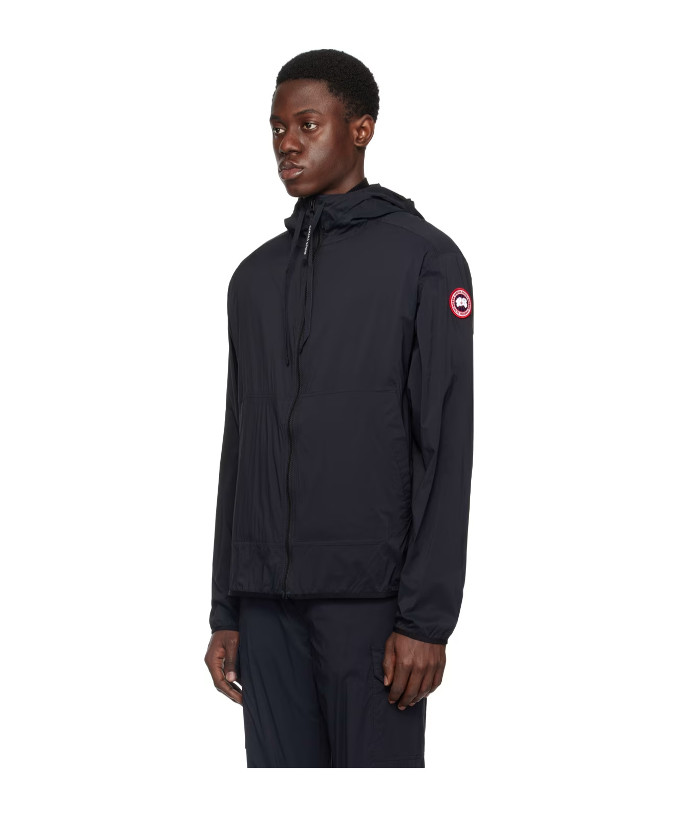 Shop Canada Goose Hooded Long-sleeved Casual Jacket In Black
