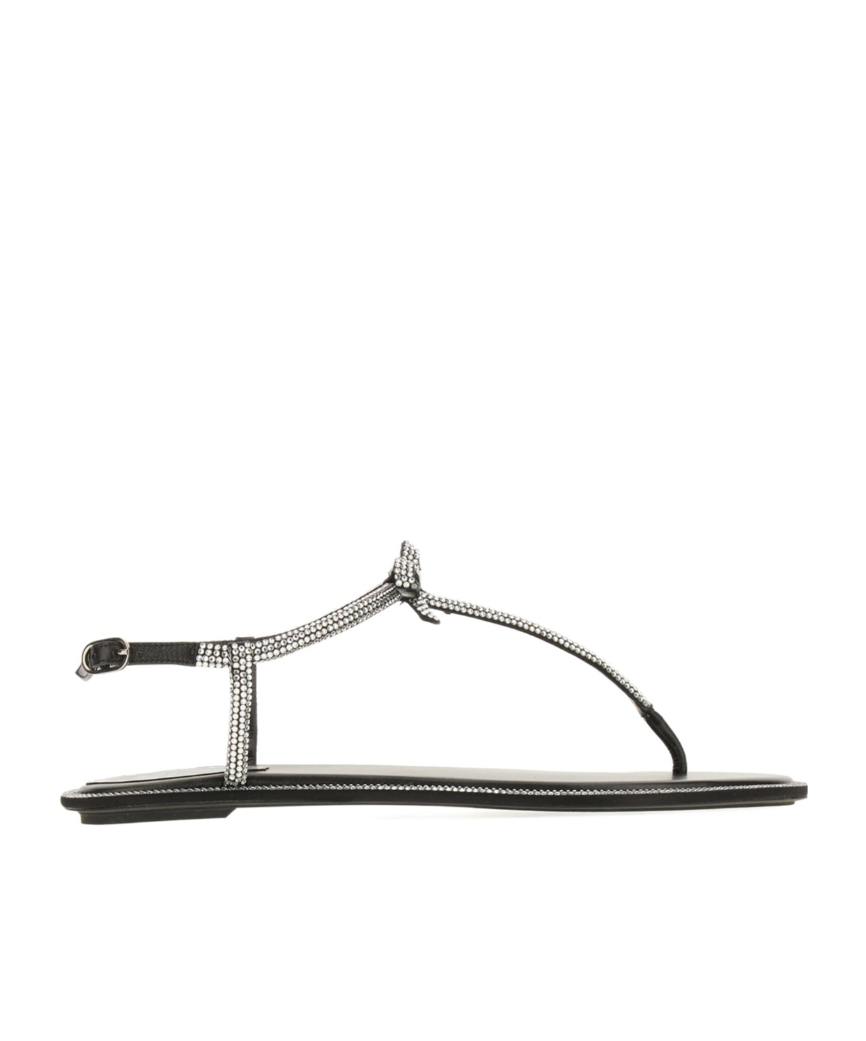René Caovilla Satin Leather Sandals Bow Detail In R001v065