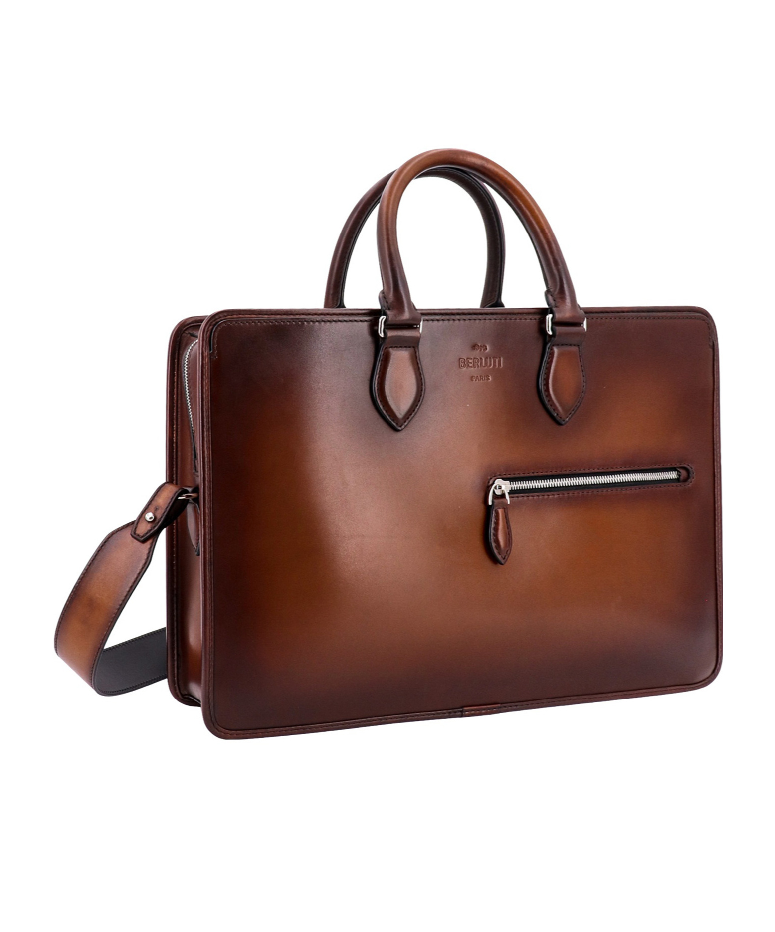 Berluti Briefcase Bag Featuring Adjustable Strap In Brown