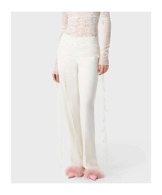 Blumarine Lace-detail Trousers In White