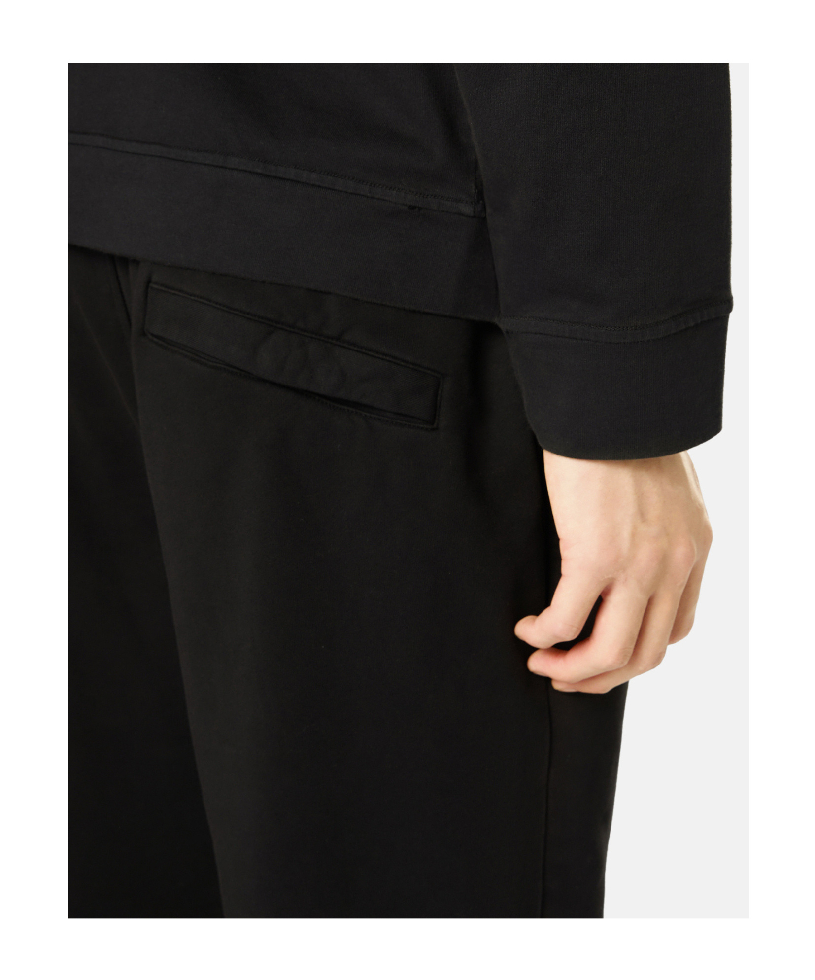 Stone Island Cotton Fleece Sweatpants With Elasticated Waistband In Black