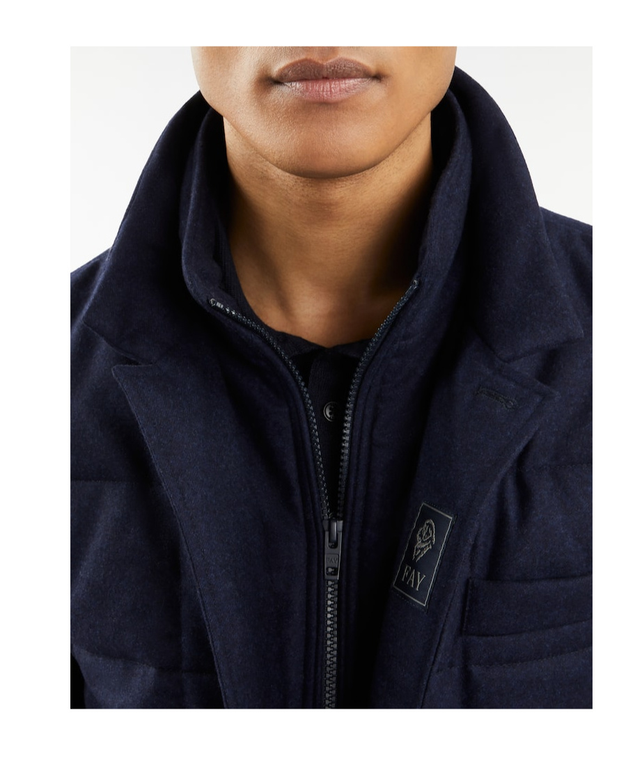 Fay Long-sleeved Down Jacket In Black