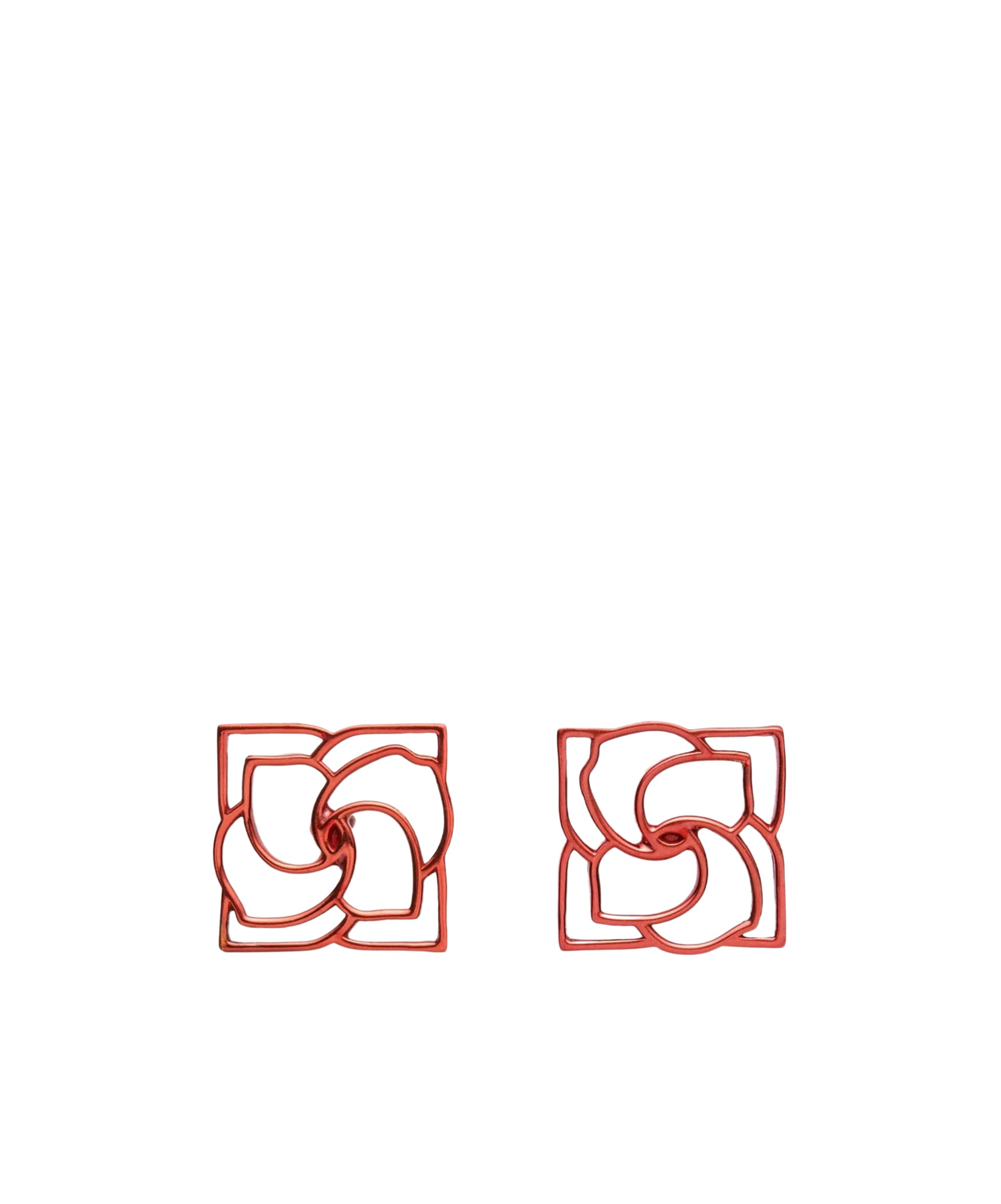Magda Butrym Square Logo Earrings In Red