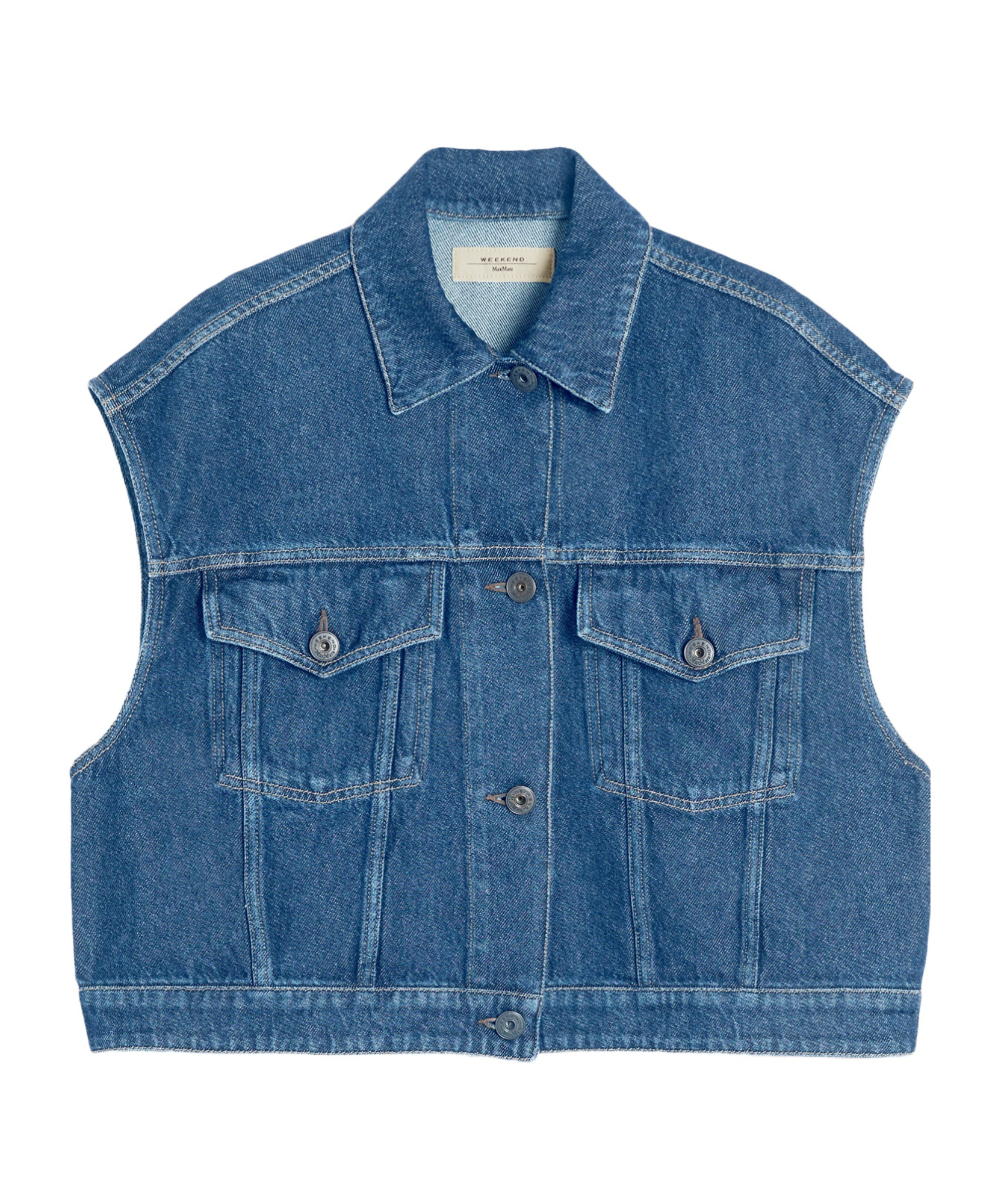 WEEKEND MAX MARA COTTON DENIM GILET
