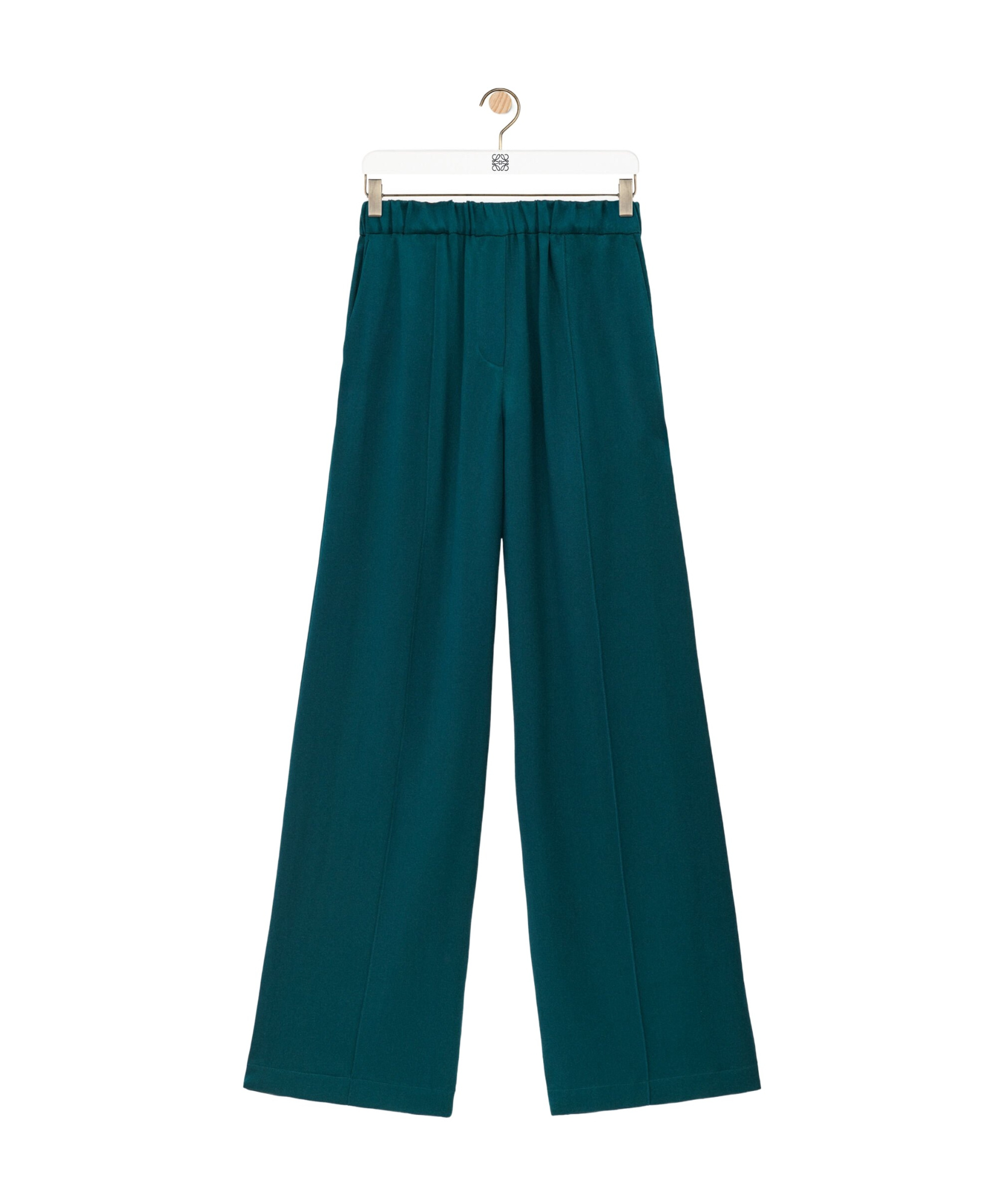 Loewe Womens Wide-leg Relaxed-fit Silk Pyjama Bottoms Dark Green