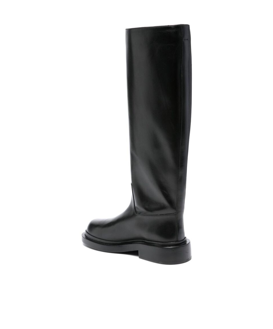 Jil Sander Round Toe Knee-high Boots In Black