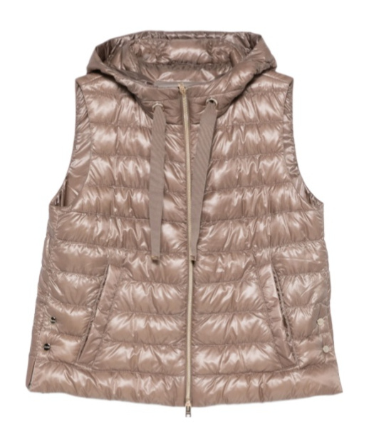 Herno Hooded Down Jacket In Brown