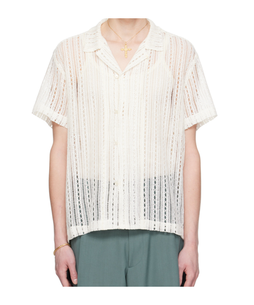 Bode Meandering Shirt In White