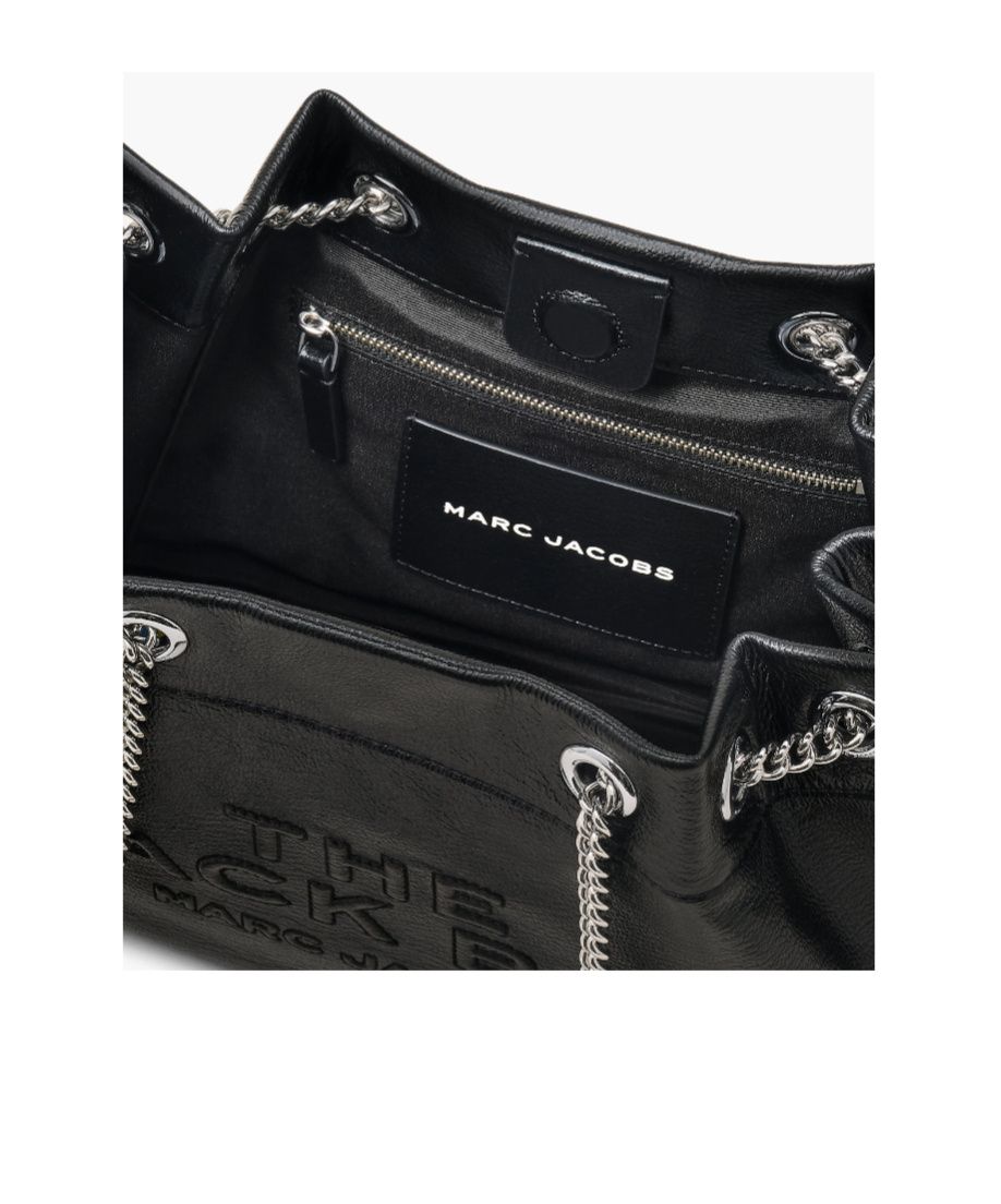 Marc Jacobs Structured Black Shoulder Bag With Drawstring Closure